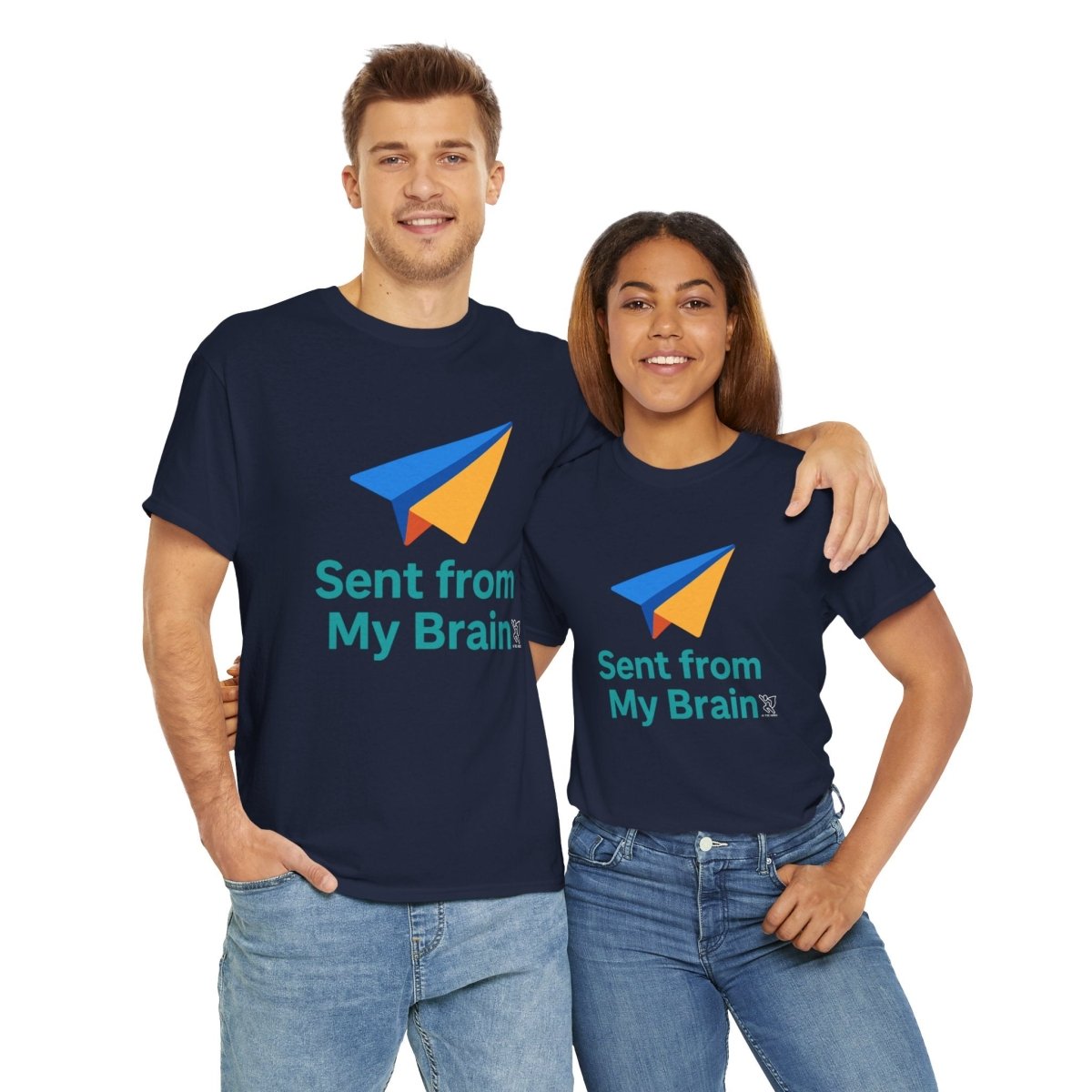 "Sent from My Brain" - Perfect Gift for Creative Minds, Casual Wear, Unique Birthday, Funny Statement Shirt - AI Tee Hero