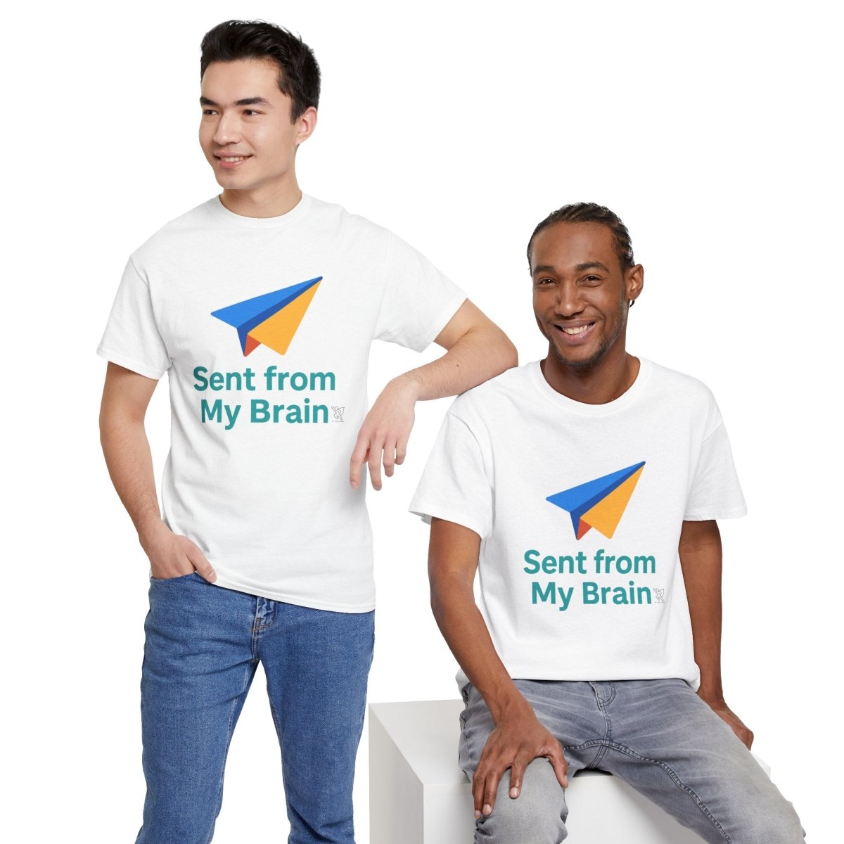 "Sent from My Brain" - Perfect Gift for Creative Minds, Casual Wear, Unique Birthday, Funny Statement Shirt - AI Tee Hero