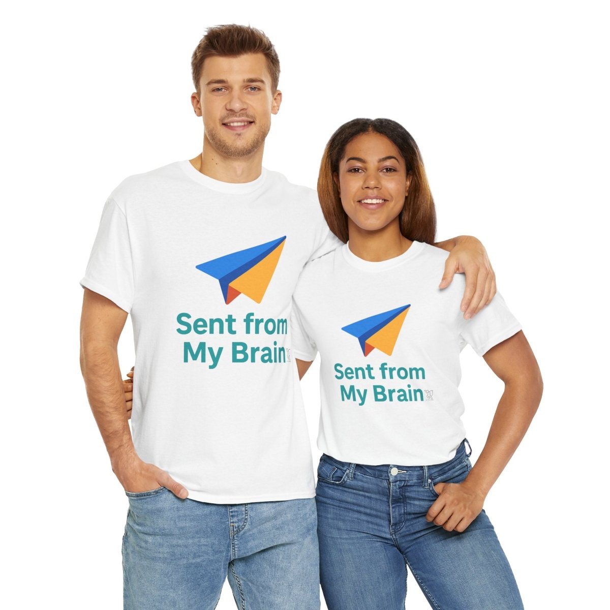 "Sent from My Brain" - Perfect Gift for Creative Minds, Casual Wear, Unique Birthday, Funny Statement Shirt - AI Tee Hero