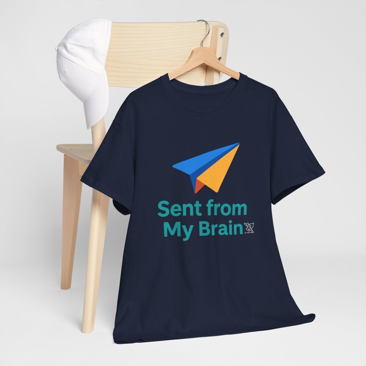 "Sent from My Brain" - Perfect Gift for Creative Minds, Casual Wear, Unique Birthday, Funny Statement Shirt - AI Tee Hero
