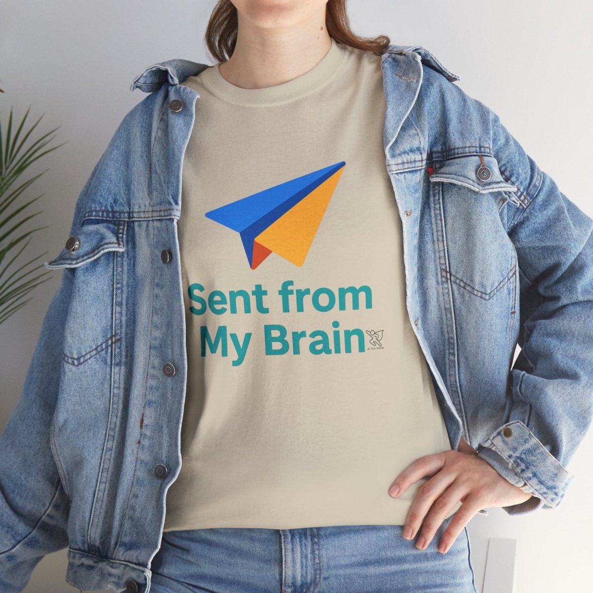 "Sent from My Brain" - Perfect Gift for Creative Minds, Casual Wear, Unique Birthday, Funny Statement Shirt - AI Tee Hero