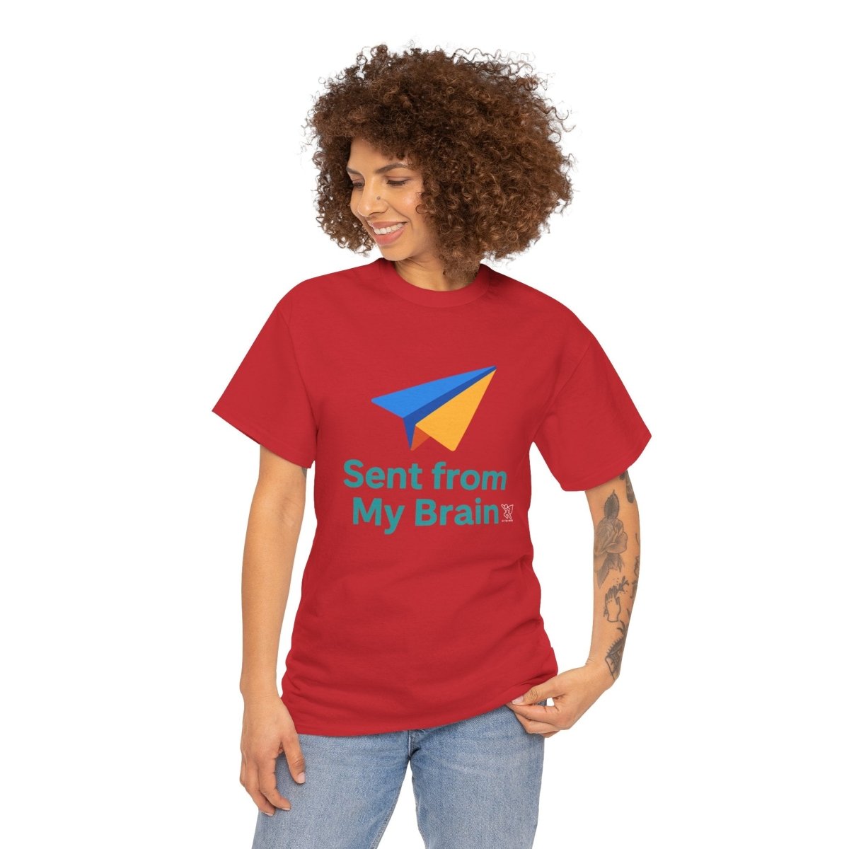 "Sent from My Brain" - Perfect Gift for Creative Minds, Casual Wear, Unique Birthday, Funny Statement Shirt - AI Tee Hero