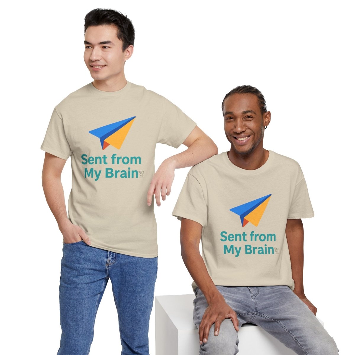 "Sent from My Brain" - Perfect Gift for Creative Minds, Casual Wear, Unique Birthday, Funny Statement Shirt - AI Tee Hero