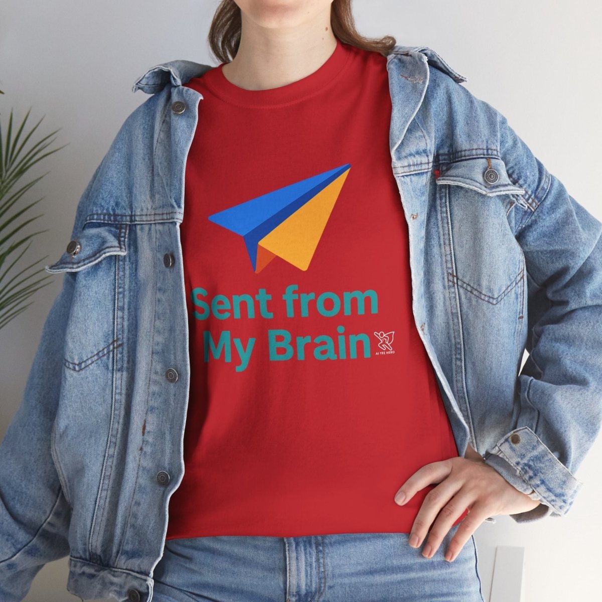 "Sent from My Brain" - Perfect Gift for Creative Minds, Casual Wear, Unique Birthday, Funny Statement Shirt - AI Tee Hero