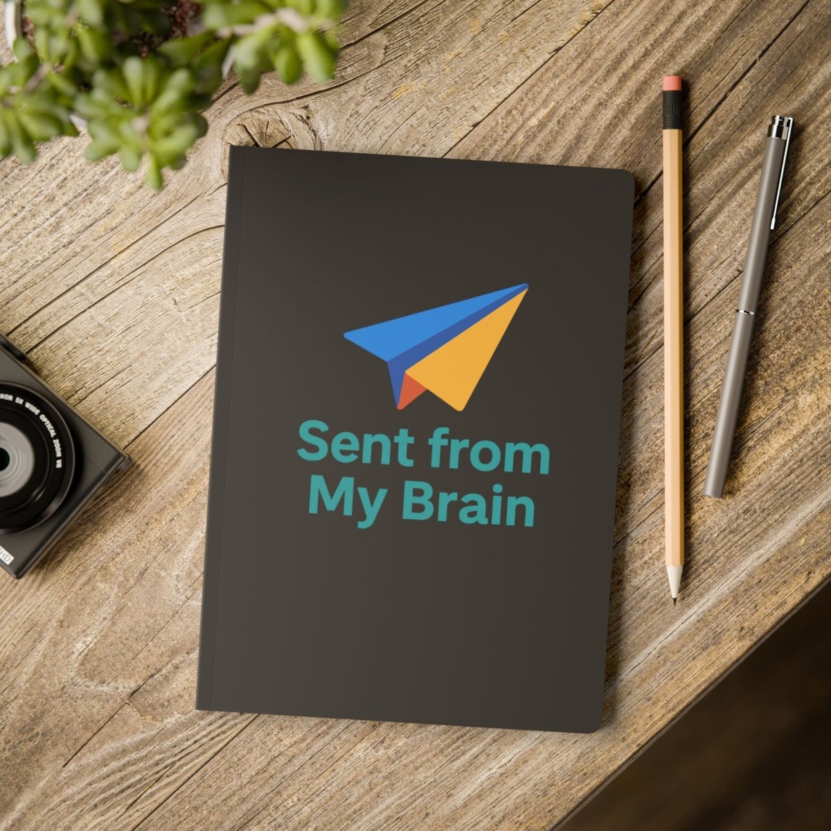 "Sent from MyBrain" Softcover Journal - Perfect for Writers, Students, Gift, Note - Taking, Creative Expressions - AI Tee Hero