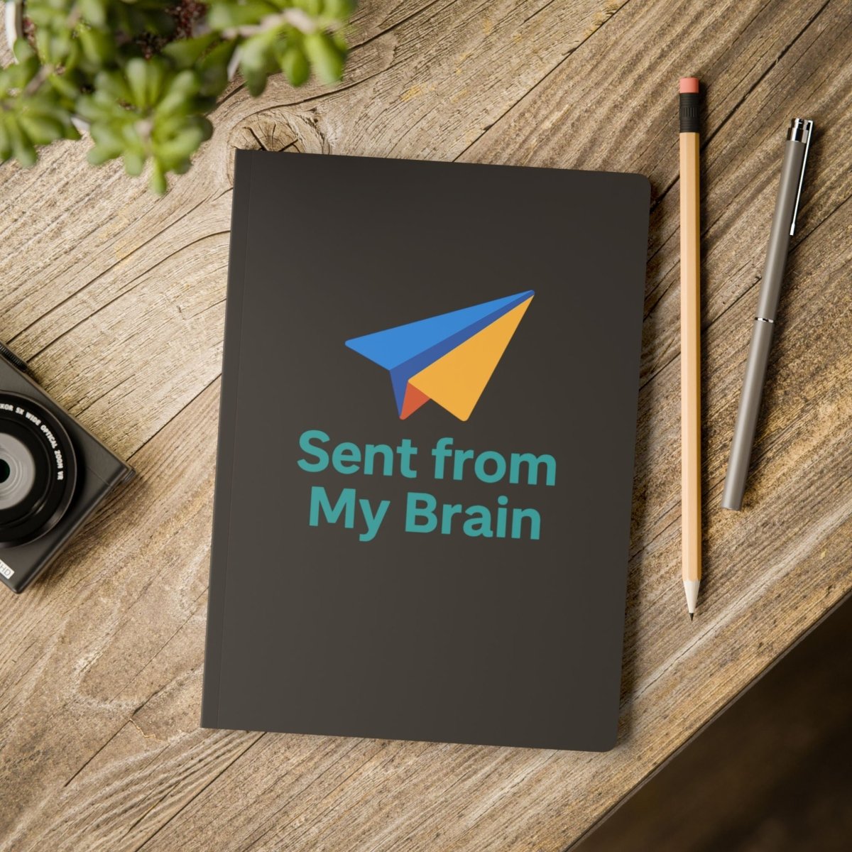 "Sent from MyBrain" Softcover Journal - Perfect for Writers, Students, Gift, Note - Taking, Creative Expressions - AI Tee Hero