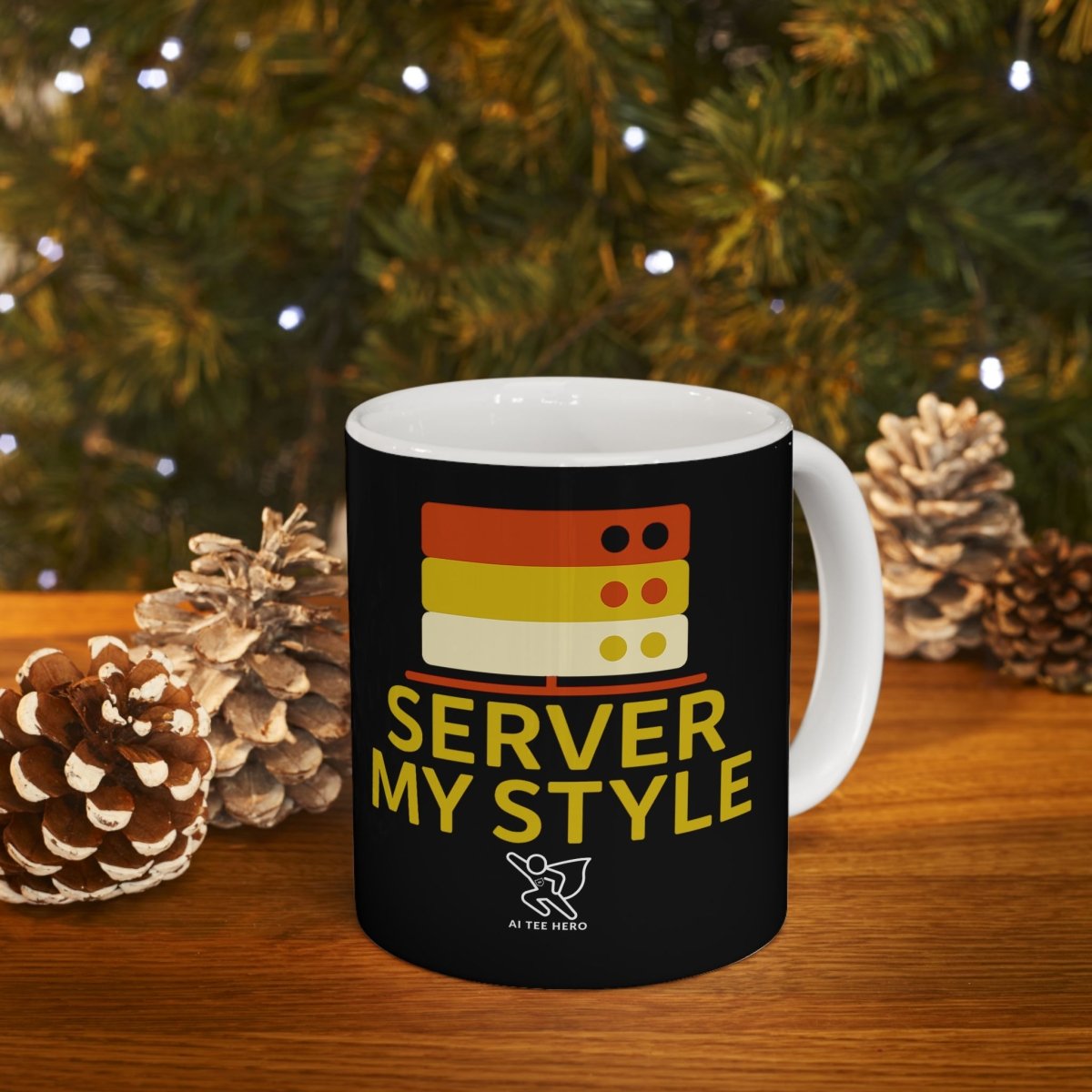 "Server My Style" Fun Ceramic Mug for Food Lovers | Perfect Gift for Chefs, Kitchen Decor, Birthday, Foodie, Coffee Lovers - AI Tee Hero