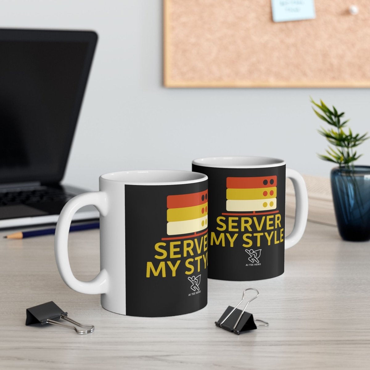 "Server My Style" Fun Ceramic Mug for Food Lovers | Perfect Gift for Chefs, Kitchen Decor, Birthday, Foodie, Coffee Lovers - AI Tee Hero