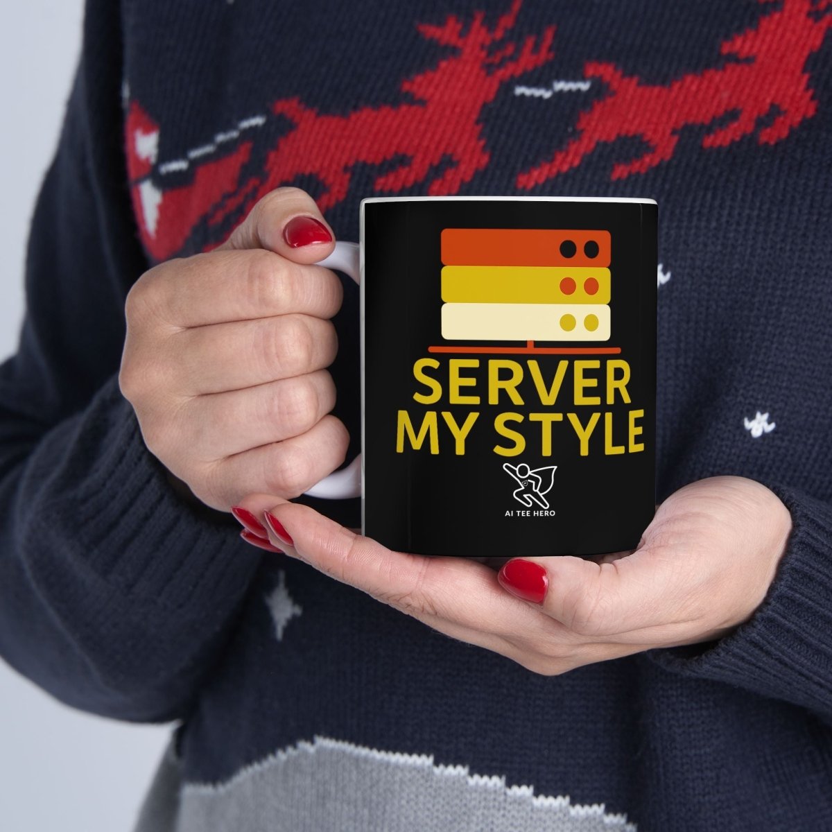 "Server My Style" Fun Ceramic Mug for Food Lovers | Perfect Gift for Chefs, Kitchen Decor, Birthday, Foodie, Coffee Lovers - AI Tee Hero