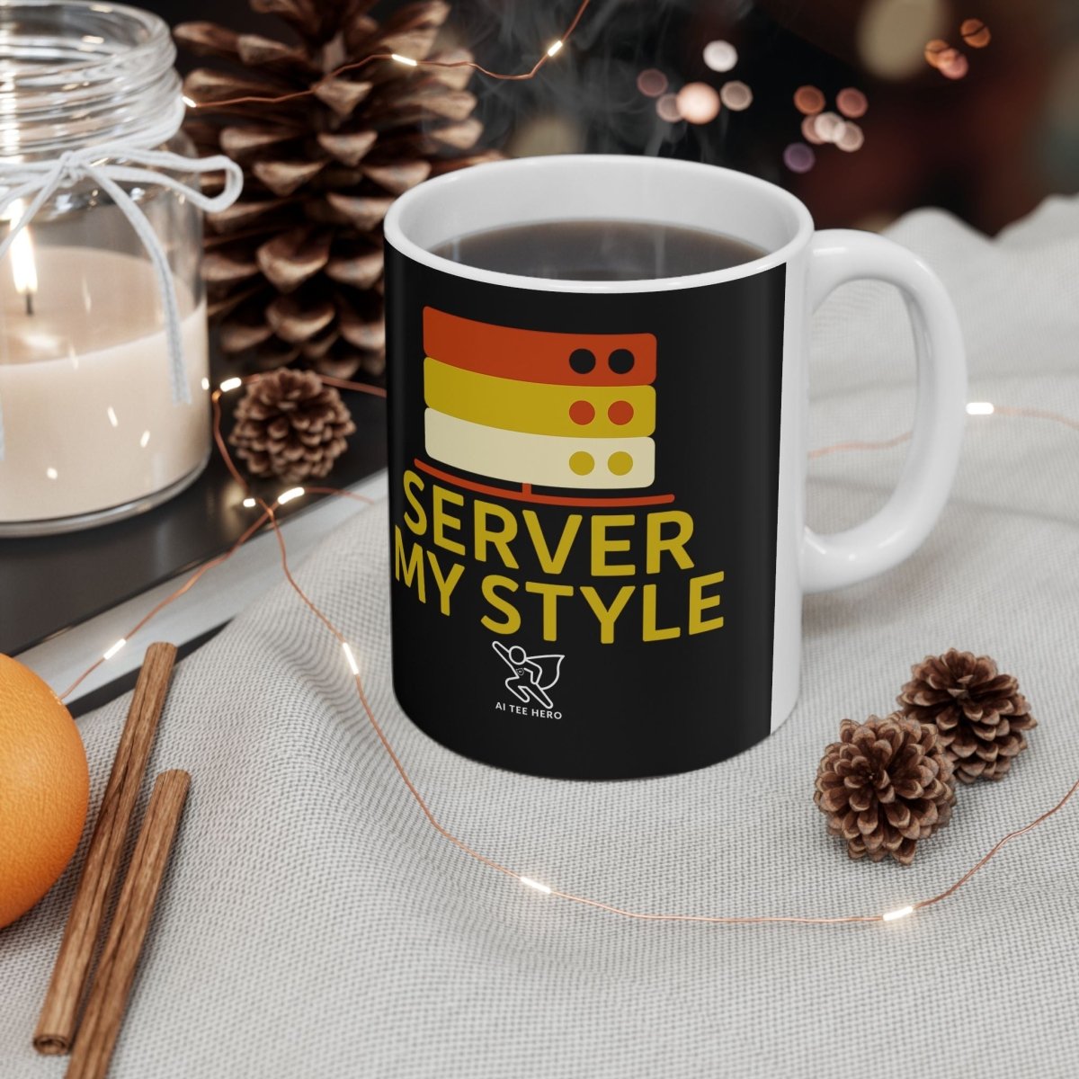 "Server My Style" Fun Ceramic Mug for Food Lovers | Perfect Gift for Chefs, Kitchen Decor, Birthday, Foodie, Coffee Lovers - AI Tee Hero