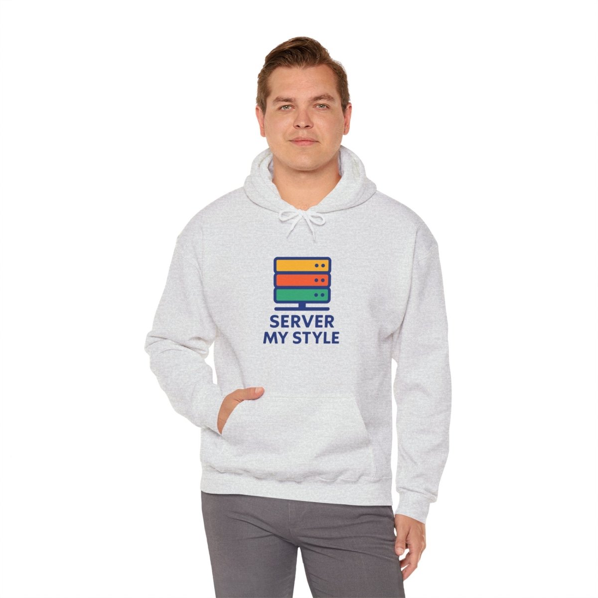 "Server My Style" Unisex Heavy Blend™ Hooded Sweatshirt for Tech Lovers, Perfect Gift for Programmers and Gamers, Cozy Casual [...] - AI Tee Hero