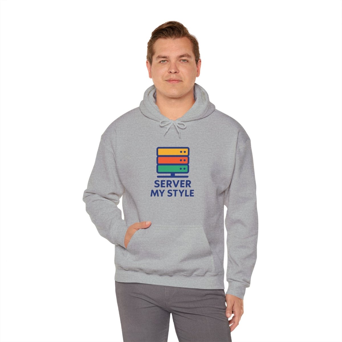 "Server My Style" Unisex Heavy Blend™ Hooded Sweatshirt for Tech Lovers, Perfect Gift for Programmers and Gamers, Cozy Casual [...] - AI Tee Hero