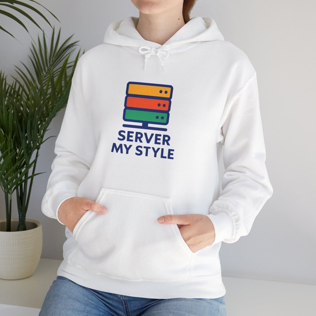 "Server My Style" Unisex Heavy Blend™ Hooded Sweatshirt for Tech Lovers, Perfect Gift for Programmers and Gamers, Cozy Casual [...] - AI Tee Hero