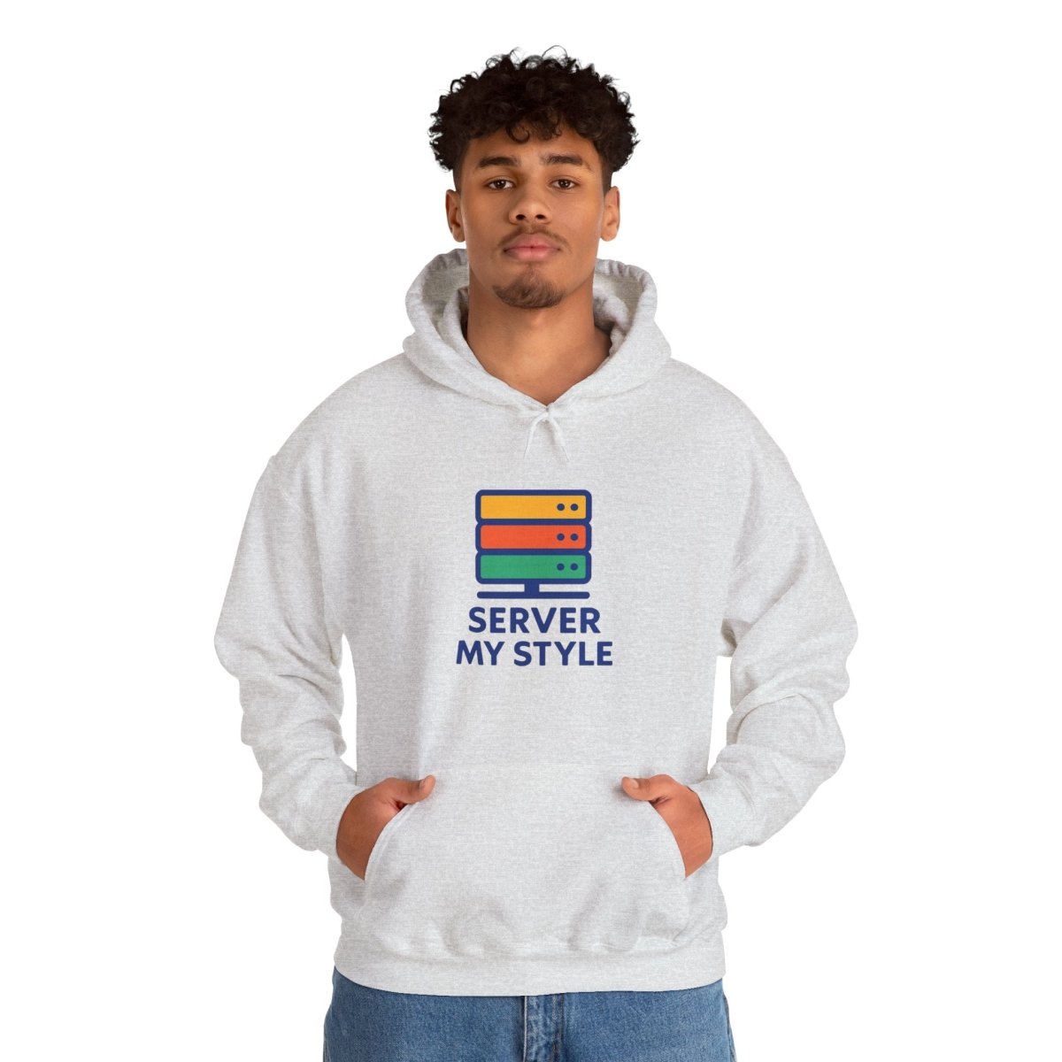 "Server My Style" Unisex Heavy Blend™ Hooded Sweatshirt for Tech Lovers, Perfect Gift for Programmers and Gamers, Cozy Casual [...] - AI Tee Hero