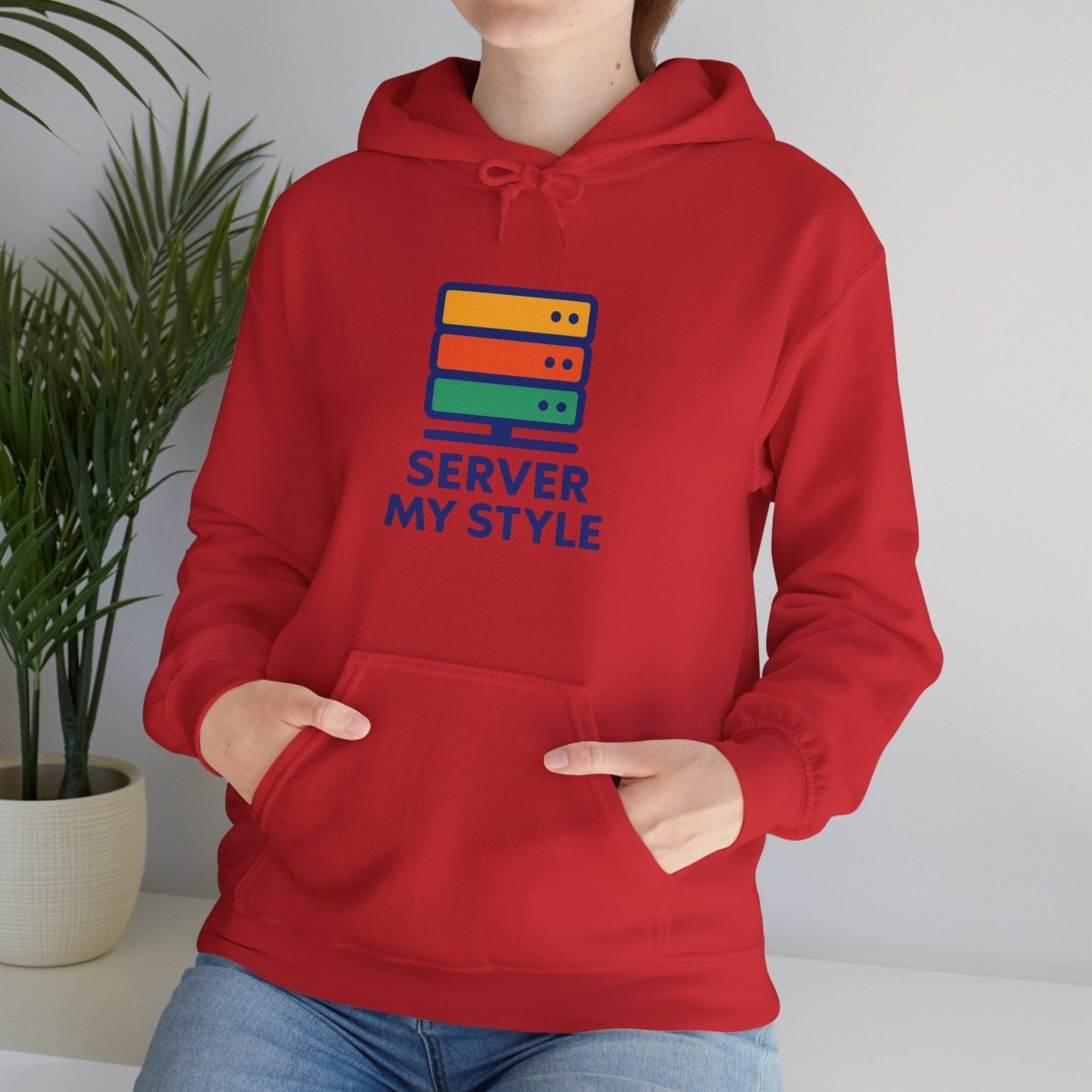 "Server My Style" Unisex Heavy Blend™ Hooded Sweatshirt for Tech Lovers, Perfect Gift for Programmers and Gamers, Cozy Casual [...] - AI Tee Hero