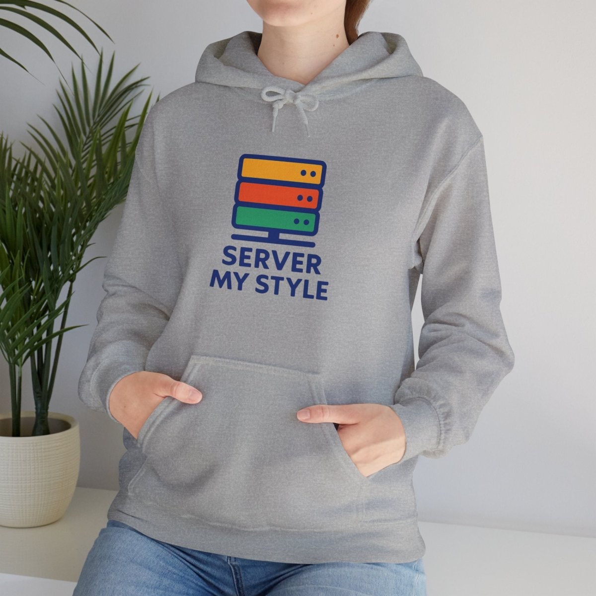"Server My Style" Unisex Heavy Blend™ Hooded Sweatshirt for Tech Lovers, Perfect Gift for Programmers and Gamers, Cozy Casual [...] - AI Tee Hero