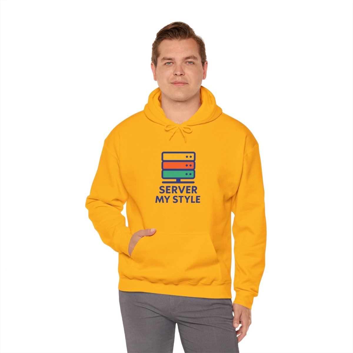 "Server My Style" Unisex Heavy Blend™ Hooded Sweatshirt for Tech Lovers, Perfect Gift for Programmers and Gamers, Cozy Casual [...] - AI Tee Hero