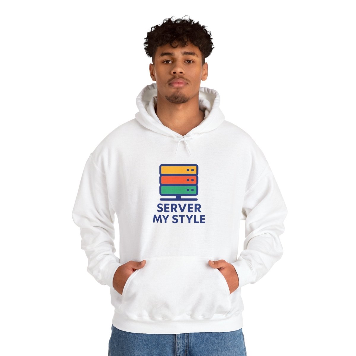 "Server My Style" Unisex Heavy Blend™ Hooded Sweatshirt for Tech Lovers, Perfect Gift for Programmers and Gamers, Cozy Casual [...] - AI Tee Hero