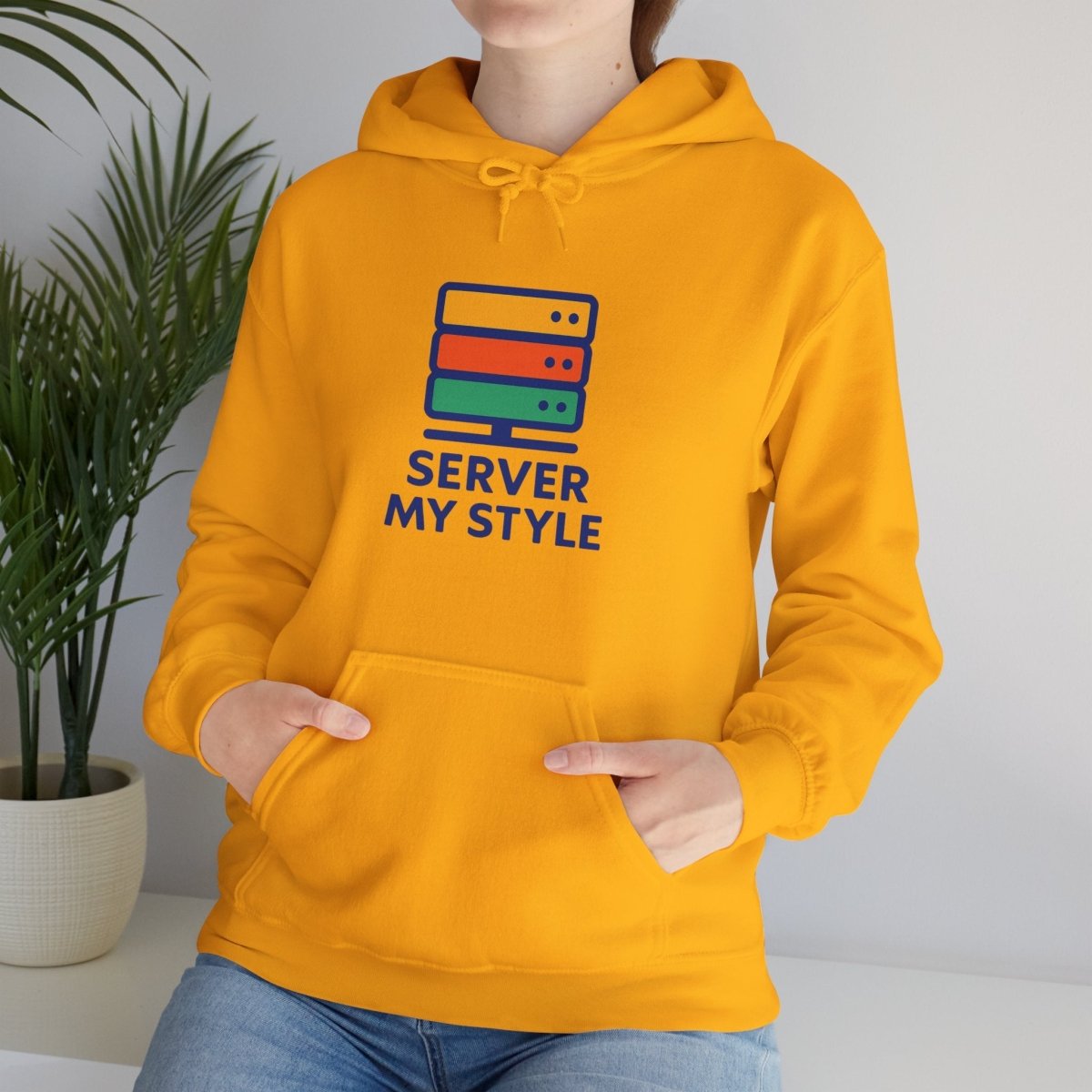 "Server My Style" Unisex Heavy Blend™ Hooded Sweatshirt for Tech Lovers, Perfect Gift for Programmers and Gamers, Cozy Casual [...] - AI Tee Hero