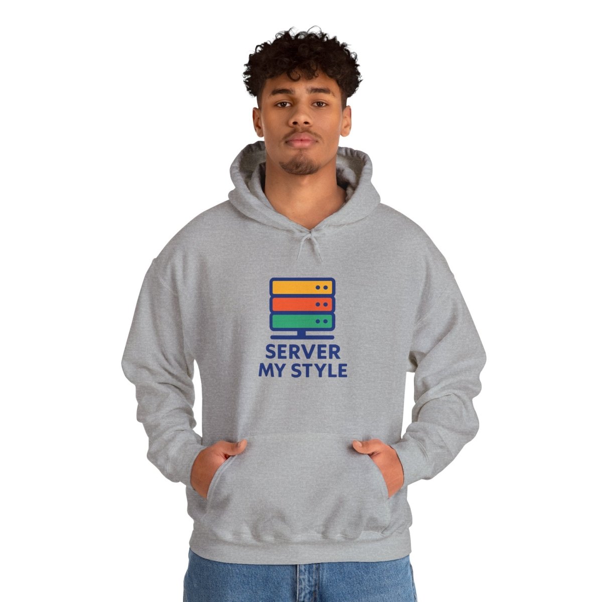 "Server My Style" Unisex Heavy Blend™ Hooded Sweatshirt for Tech Lovers, Perfect Gift for Programmers and Gamers, Cozy Casual [...] - AI Tee Hero