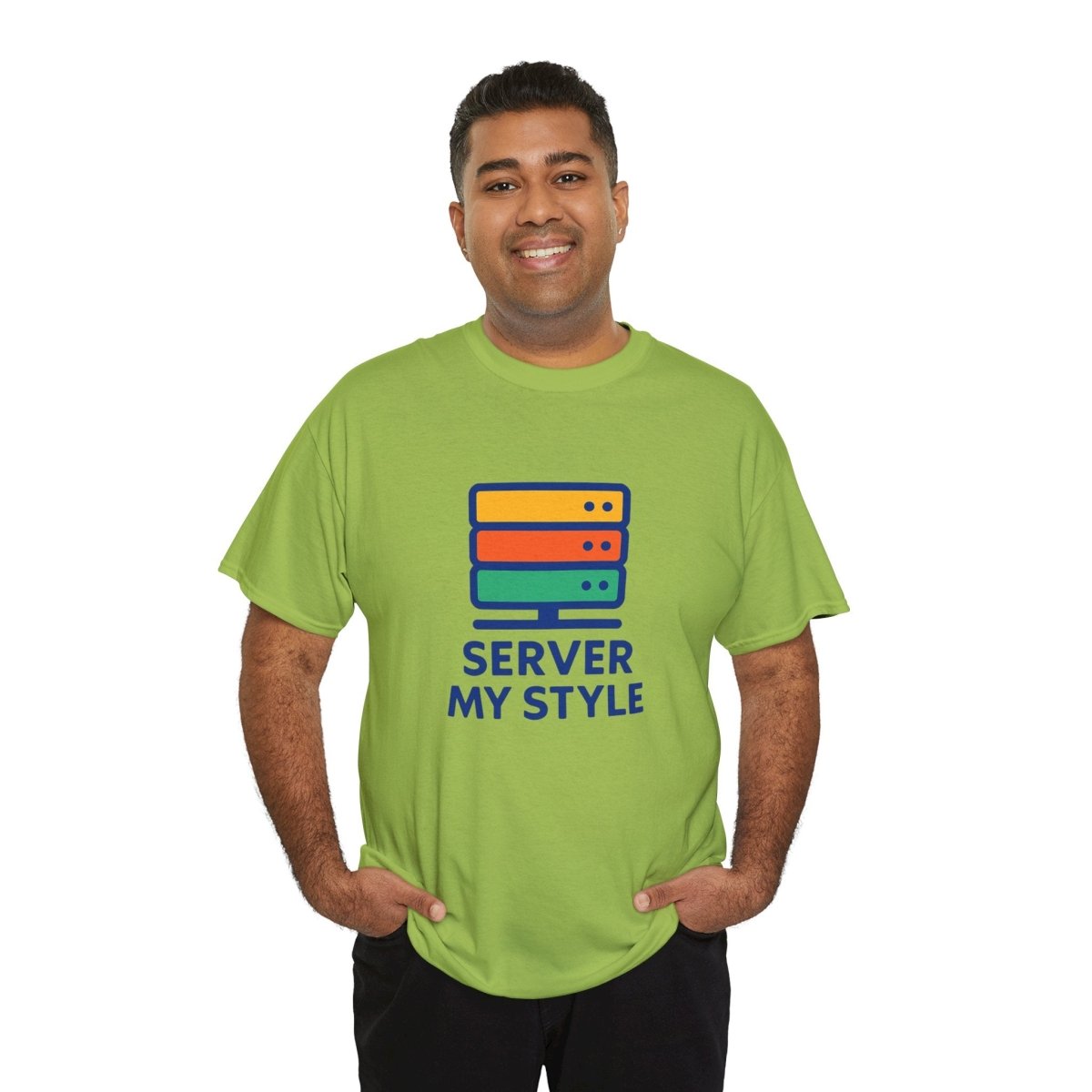 "Server My Style" Unisex Heavy Cotton Tee, Tech Humor Shirt, Geeky Gift, Casual Wear, Birthday Present, Everyday Comfort CW - 1 Royal Blue - AI Tee Hero