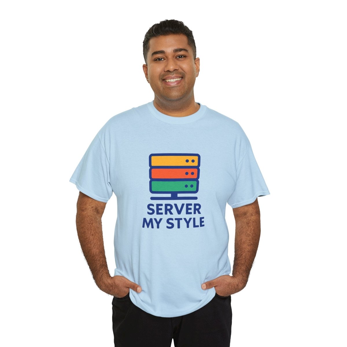 "Server My Style" Unisex Heavy Cotton Tee, Tech Humor Shirt, Geeky Gift, Casual Wear, Birthday Present, Everyday Comfort CW - 1 Royal Blue - AI Tee Hero