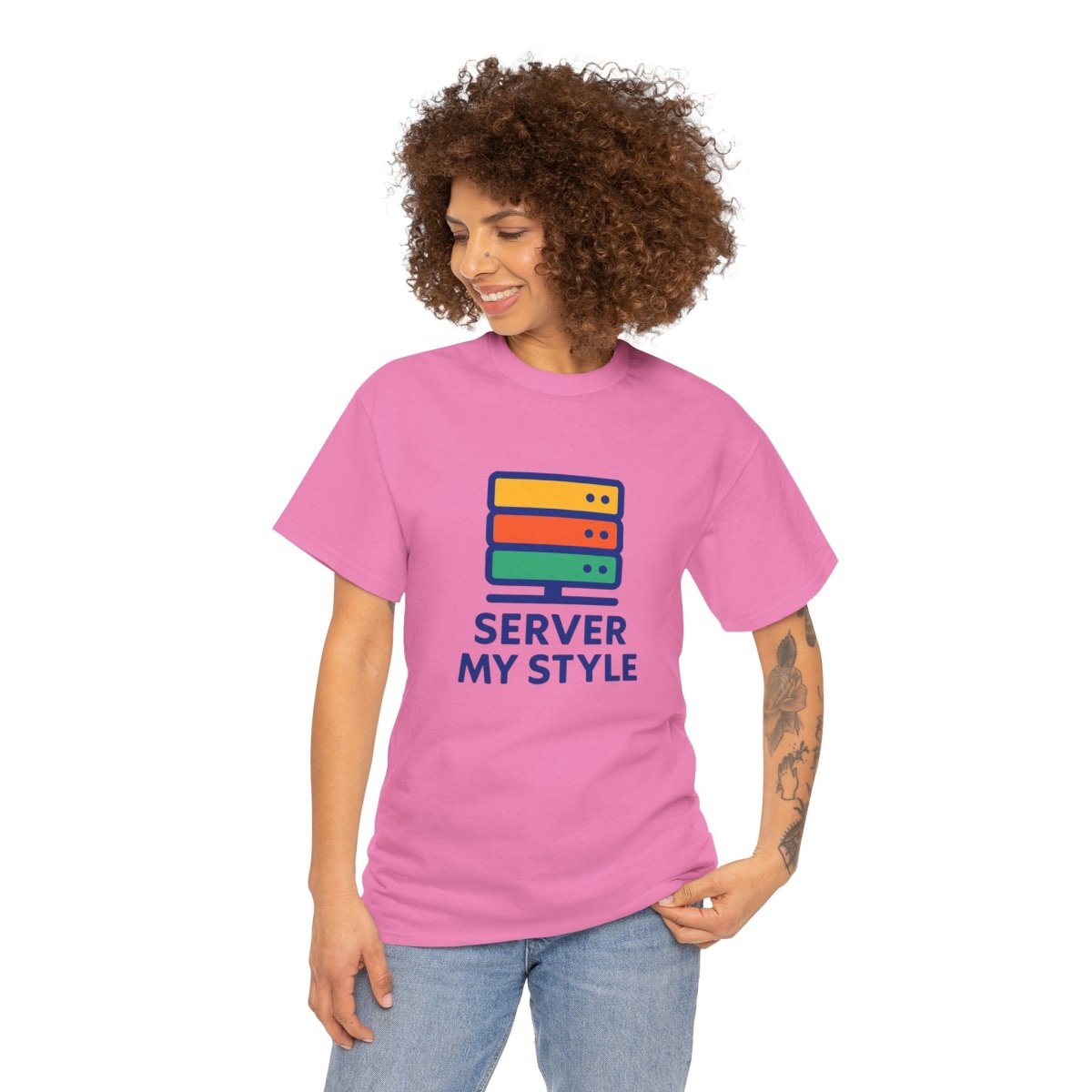 "Server My Style" Unisex Heavy Cotton Tee, Tech Humor Shirt, Geeky Gift, Casual Wear, Birthday Present, Everyday Comfort CW - 1 Royal Blue - AI Tee Hero