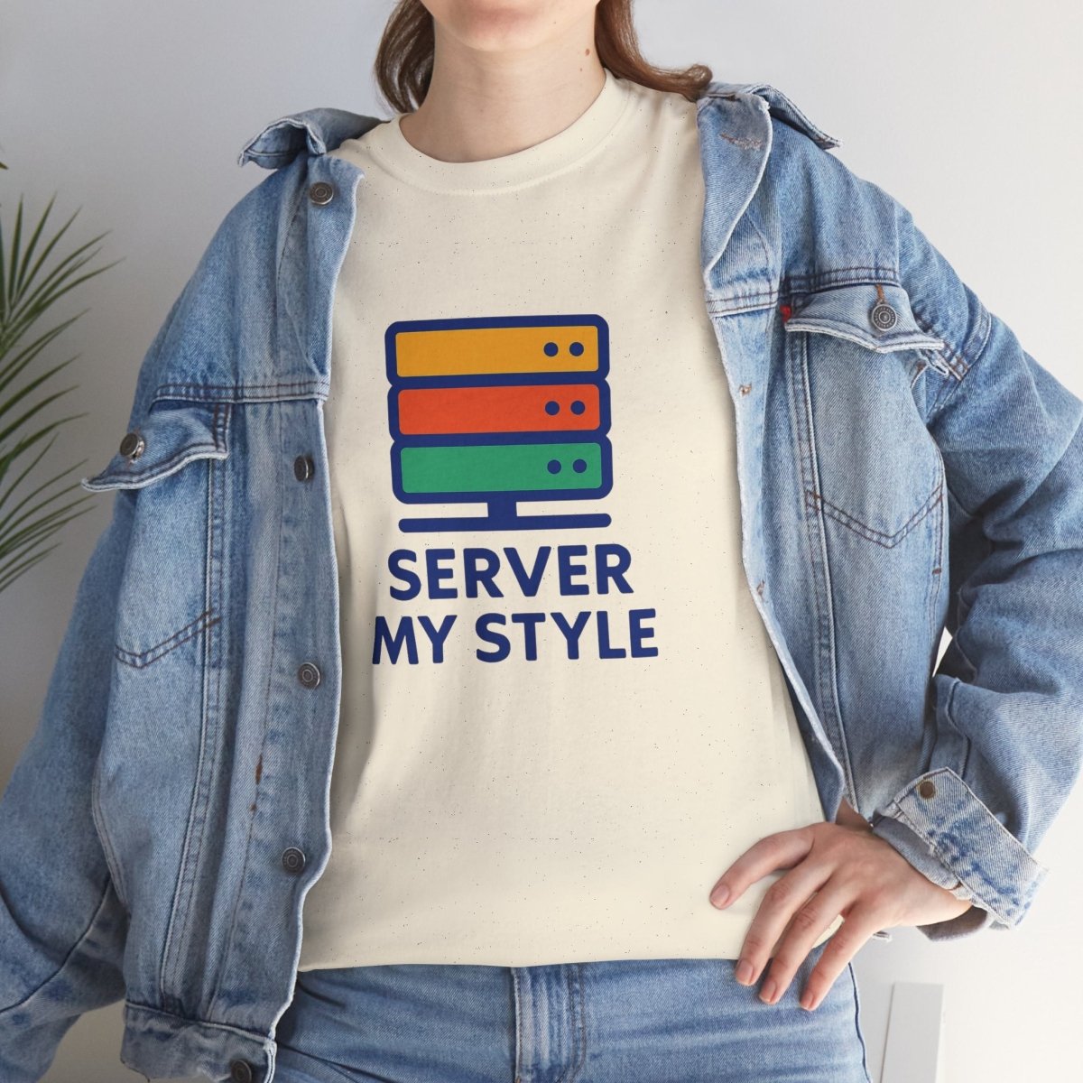 "Server My Style" Unisex Heavy Cotton Tee, Tech Humor Shirt, Geeky Gift, Casual Wear, Birthday Present, Everyday Comfort CW - 1 Royal Blue - AI Tee Hero