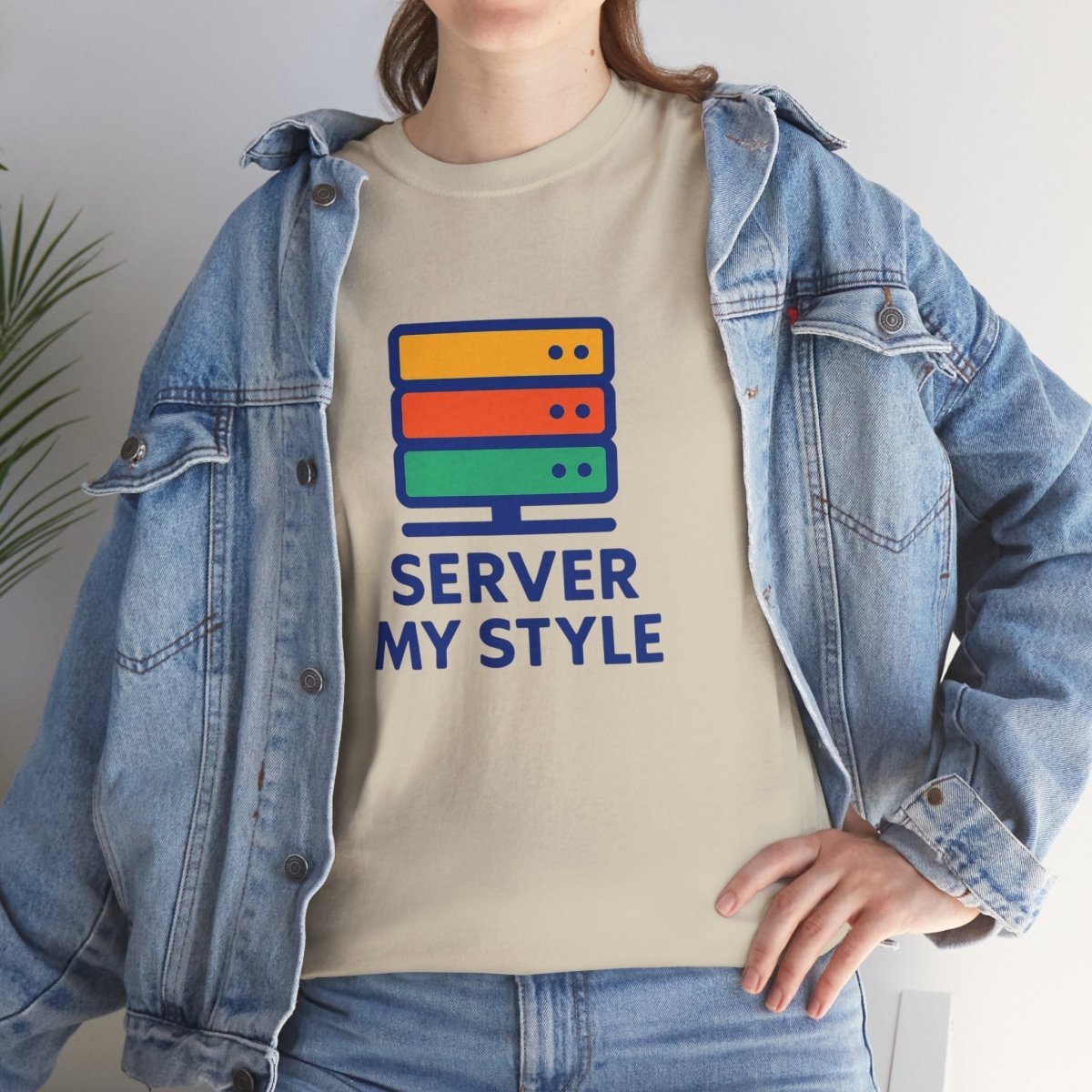 "Server My Style" Unisex Heavy Cotton Tee, Tech Humor Shirt, Geeky Gift, Casual Wear, Birthday Present, Everyday Comfort CW - 1 Royal Blue - AI Tee Hero