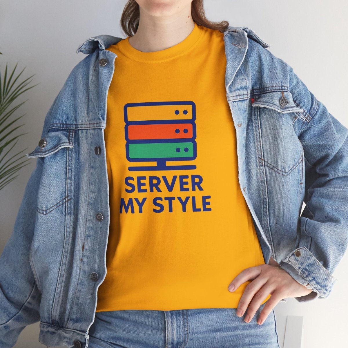 "Server My Style" Unisex Heavy Cotton Tee, Tech Humor Shirt, Geeky Gift, Casual Wear, Birthday Present, Everyday Comfort CW - 1 Royal Blue - AI Tee Hero