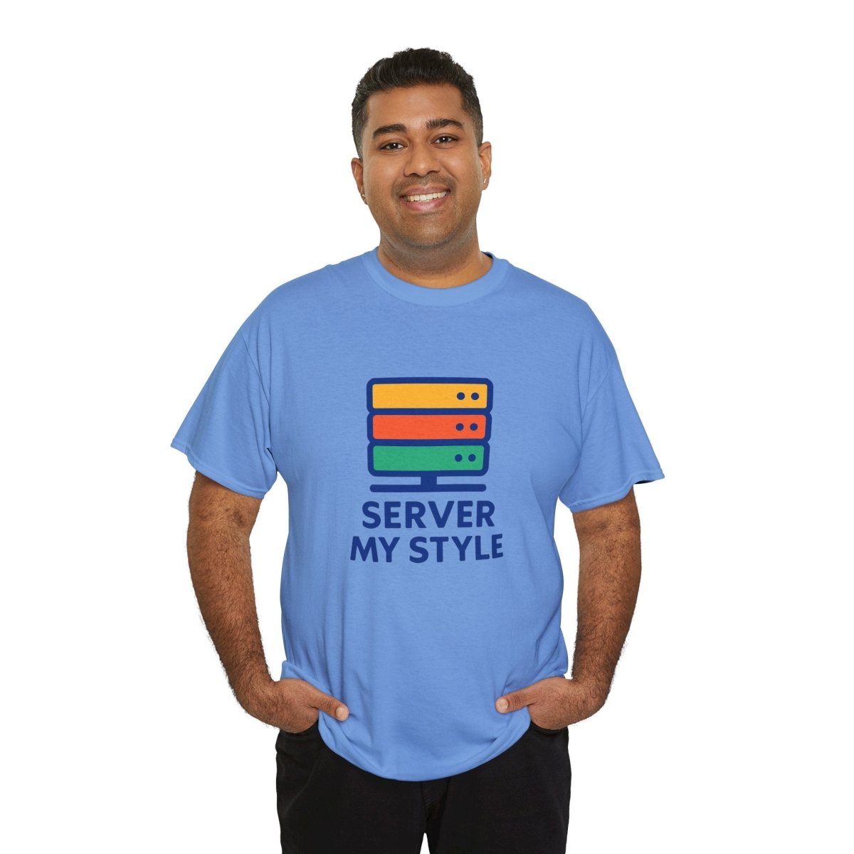 "Server My Style" Unisex Heavy Cotton Tee, Tech Humor Shirt, Geeky Gift, Casual Wear, Birthday Present, Everyday Comfort CW - 1 Royal Blue - AI Tee Hero
