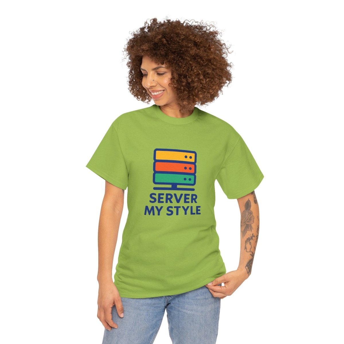 "Server My Style" Unisex Heavy Cotton Tee, Tech Humor Shirt, Geeky Gift, Casual Wear, Birthday Present, Everyday Comfort CW - 1 Royal Blue - AI Tee Hero