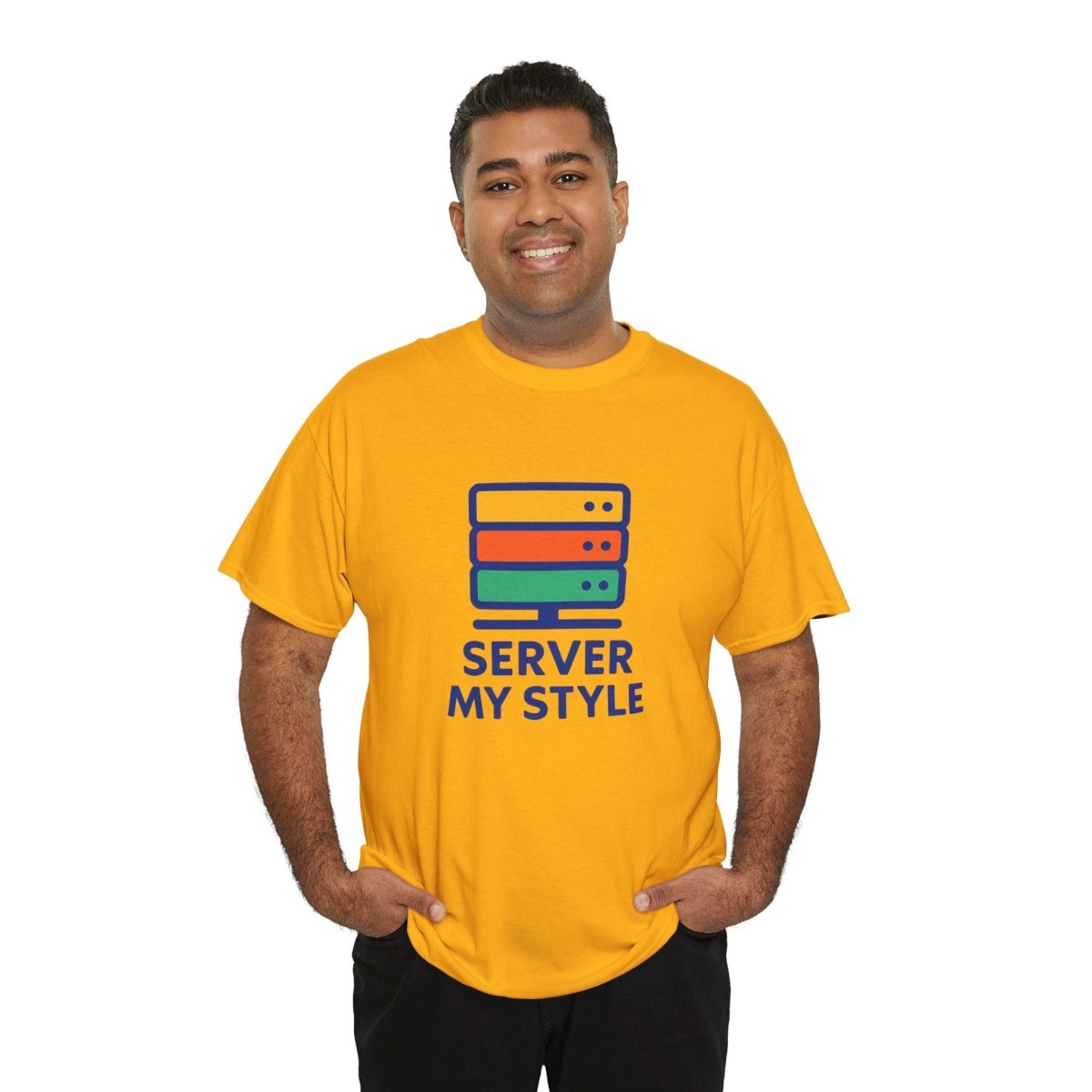 "Server My Style" Unisex Heavy Cotton Tee, Tech Humor Shirt, Geeky Gift, Casual Wear, Birthday Present, Everyday Comfort CW - 1 Royal Blue - AI Tee Hero