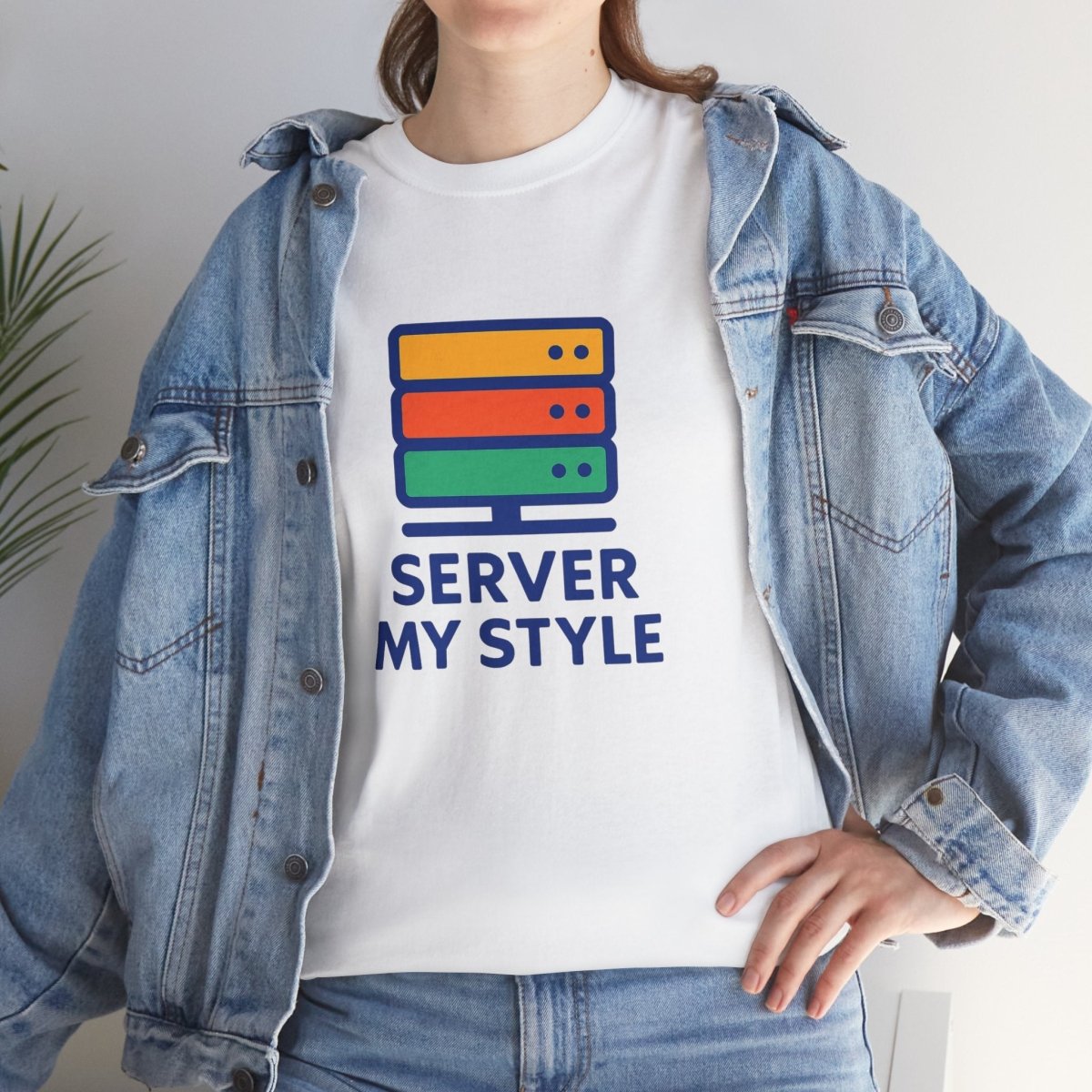 "Server My Style" Unisex Heavy Cotton Tee, Tech Humor Shirt, Geeky Gift, Casual Wear, Birthday Present, Everyday Comfort CW - 1 Royal Blue - AI Tee Hero