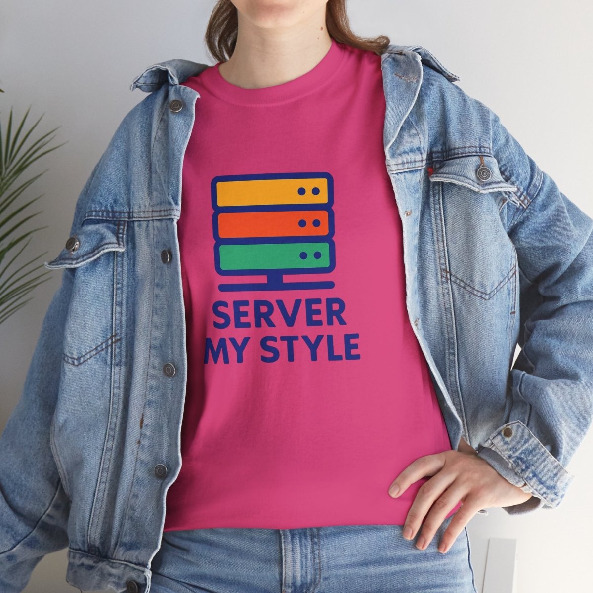 "Server My Style" Unisex Heavy Cotton Tee, Tech Humor Shirt, Geeky Gift, Casual Wear, Birthday Present, Everyday Comfort CW - 1 Royal Blue - AI Tee Hero