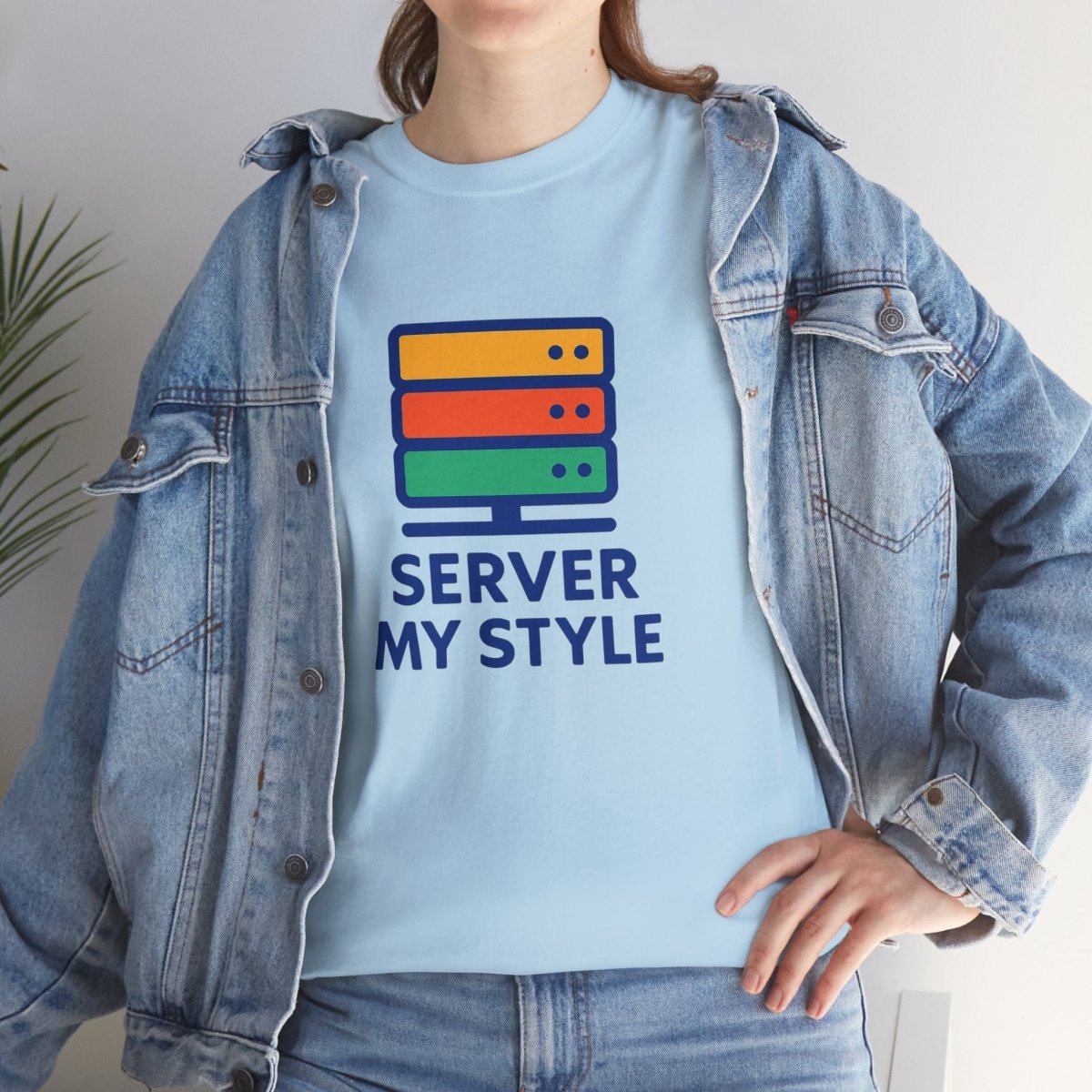 "Server My Style" Unisex Heavy Cotton Tee, Tech Humor Shirt, Geeky Gift, Casual Wear, Birthday Present, Everyday Comfort CW - 1 Royal Blue - AI Tee Hero