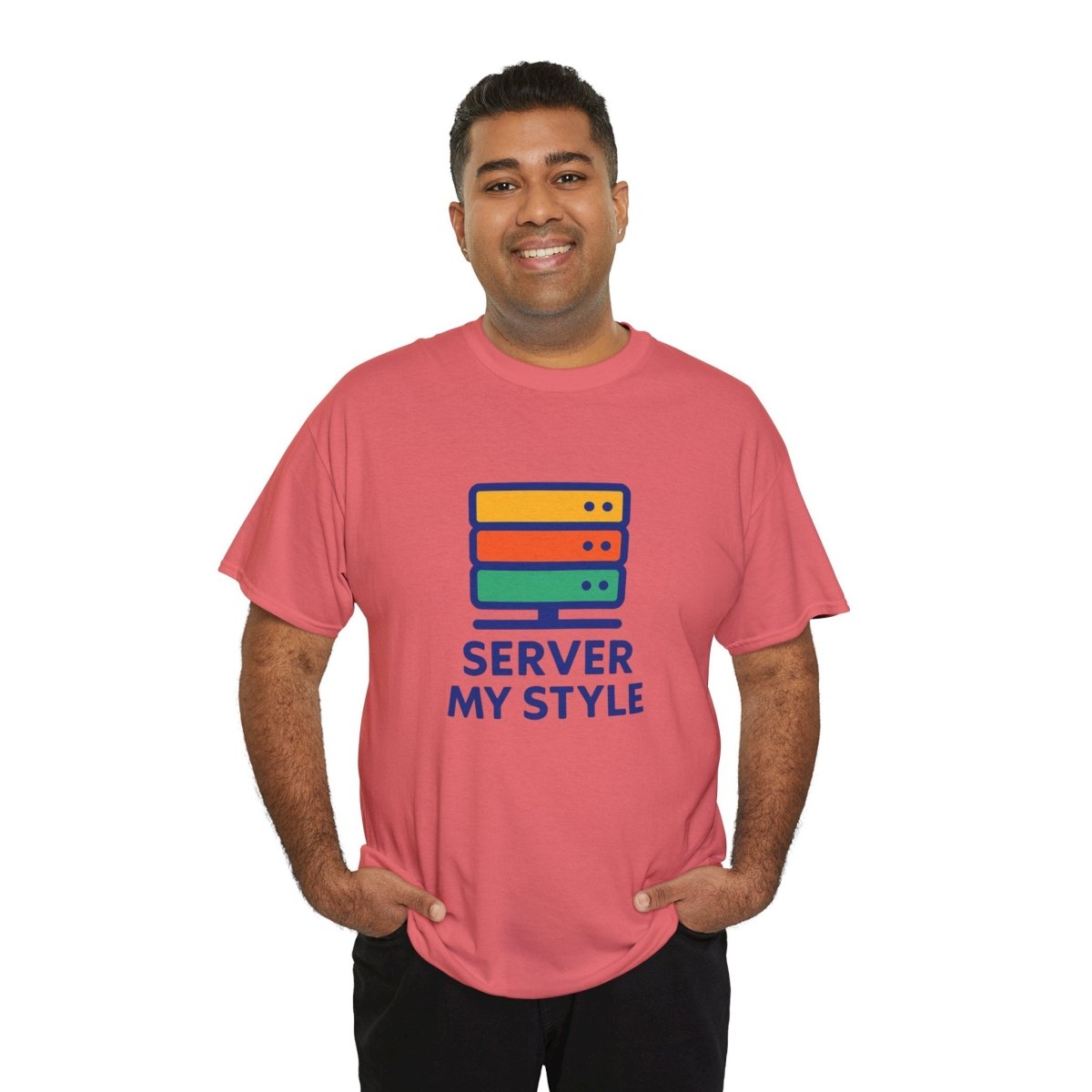 "Server My Style" Unisex Heavy Cotton Tee, Tech Humor Shirt, Geeky Gift, Casual Wear, Birthday Present, Everyday Comfort CW - 1 Royal Blue - AI Tee Hero