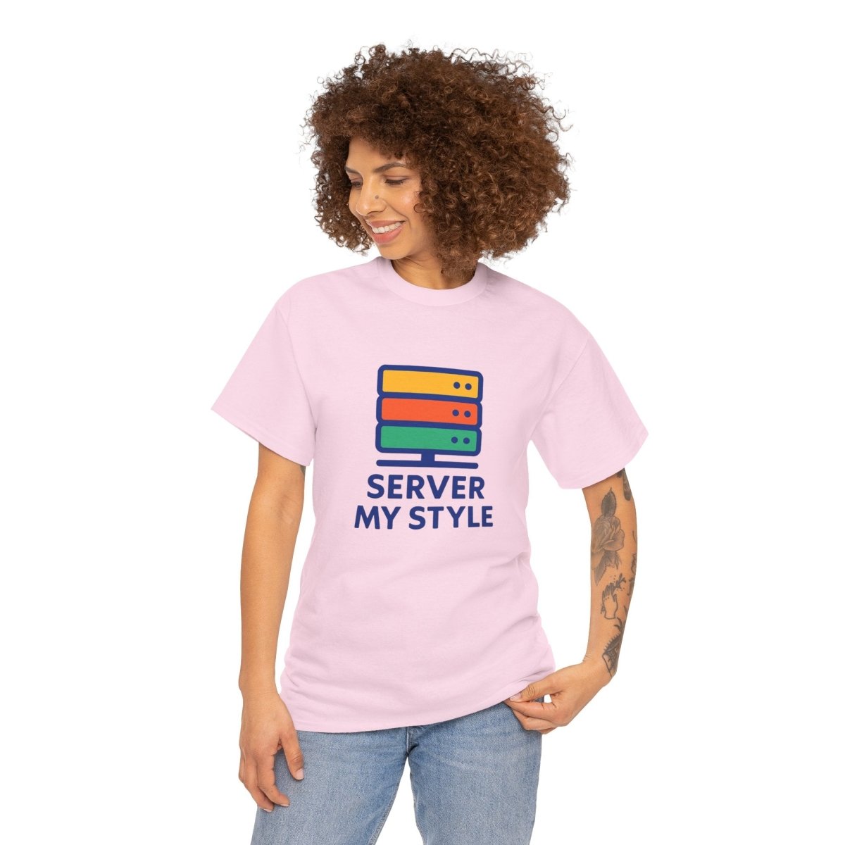 "Server My Style" Unisex Heavy Cotton Tee, Tech Humor Shirt, Geeky Gift, Casual Wear, Birthday Present, Everyday Comfort CW - 1 Royal Blue - AI Tee Hero