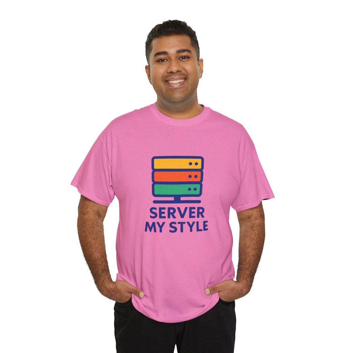 "Server My Style" Unisex Heavy Cotton Tee, Tech Humor Shirt, Geeky Gift, Casual Wear, Birthday Present, Everyday Comfort CW - 1 Royal Blue - AI Tee Hero