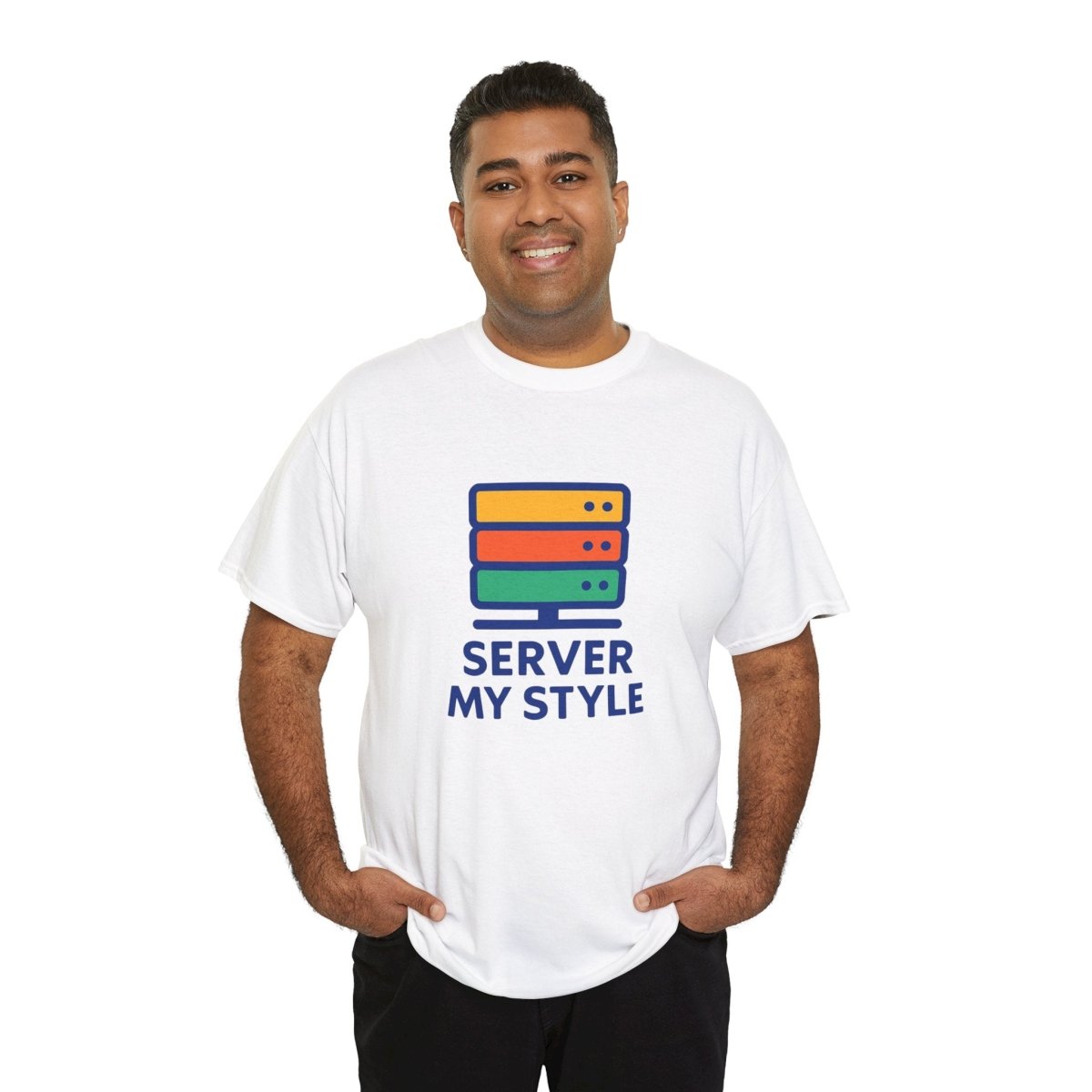 "Server My Style" Unisex Heavy Cotton Tee, Tech Humor Shirt, Geeky Gift, Casual Wear, Birthday Present, Everyday Comfort CW - 1 Royal Blue - AI Tee Hero