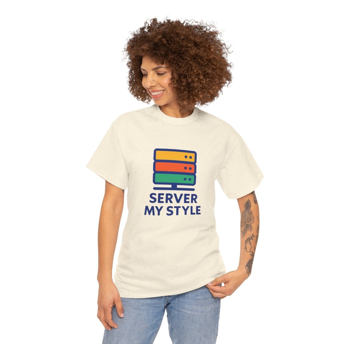 "Server My Style" Unisex Heavy Cotton Tee, Tech Humor Shirt, Geeky Gift, Casual Wear, Birthday Present, Everyday Comfort CW - 1 Royal Blue - AI Tee Hero