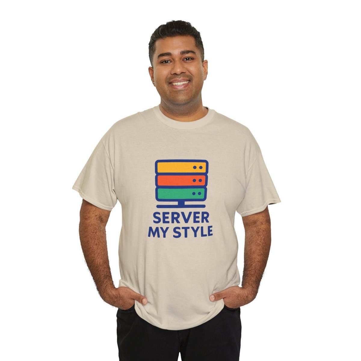 "Server My Style" Unisex Heavy Cotton Tee, Tech Humor Shirt, Geeky Gift, Casual Wear, Birthday Present, Everyday Comfort CW - 1 Royal Blue - AI Tee Hero