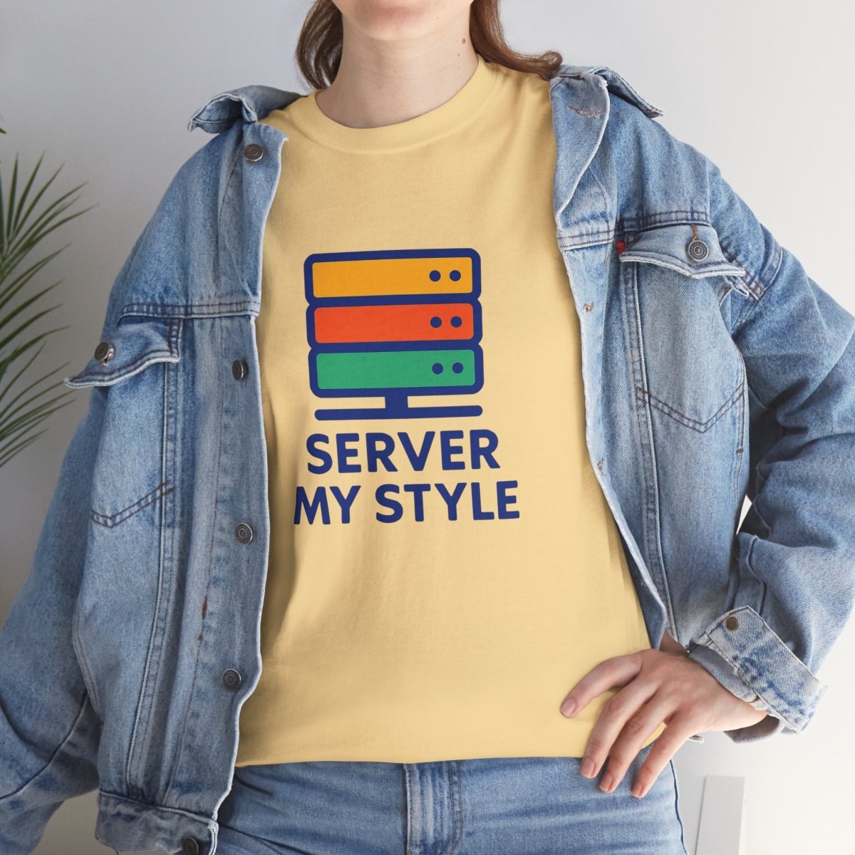 "Server My Style" Unisex Heavy Cotton Tee, Tech Humor Shirt, Geeky Gift, Casual Wear, Birthday Present, Everyday Comfort CW - 1 Royal Blue - AI Tee Hero
