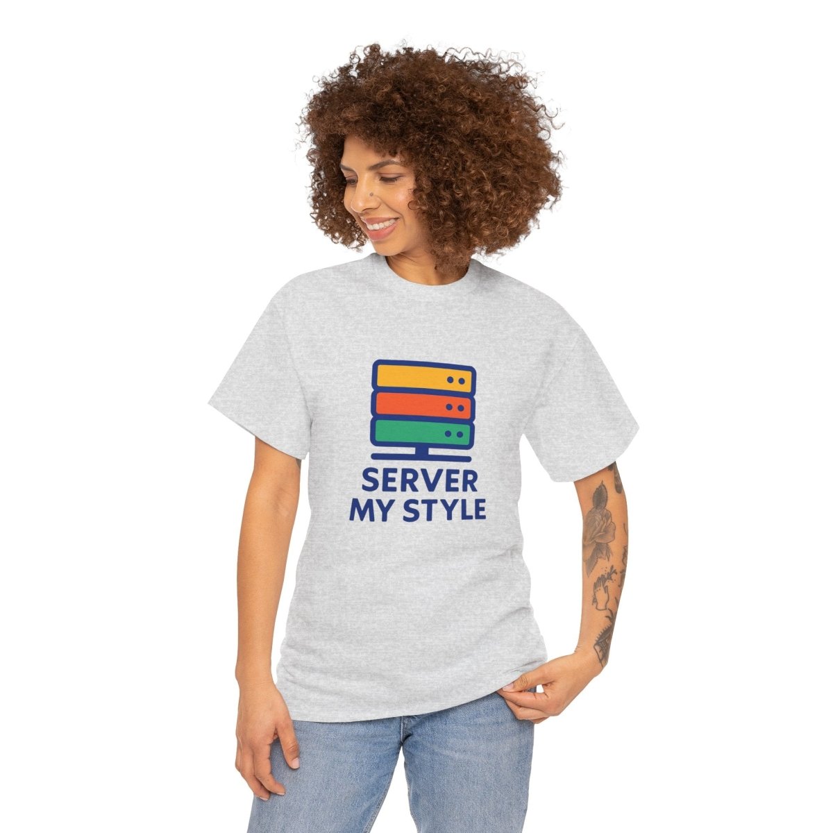 "Server My Style" Unisex Heavy Cotton Tee, Tech Humor Shirt, Geeky Gift, Casual Wear, Birthday Present, Everyday Comfort CW - 1 Royal Blue - AI Tee Hero