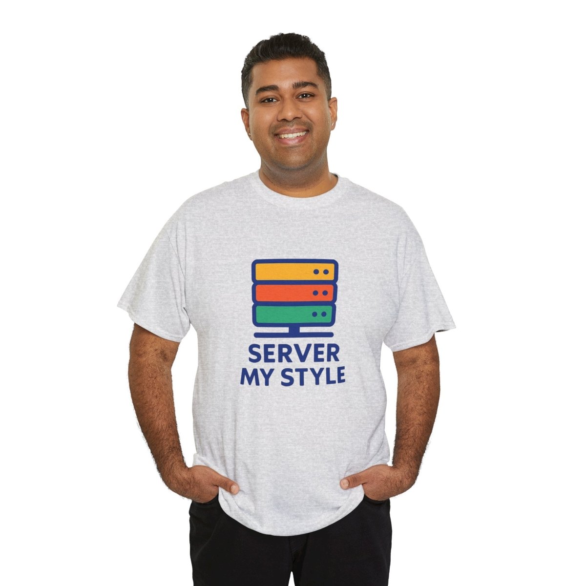 "Server My Style" Unisex Heavy Cotton Tee, Tech Humor Shirt, Geeky Gift, Casual Wear, Birthday Present, Everyday Comfort CW - 1 Royal Blue - AI Tee Hero