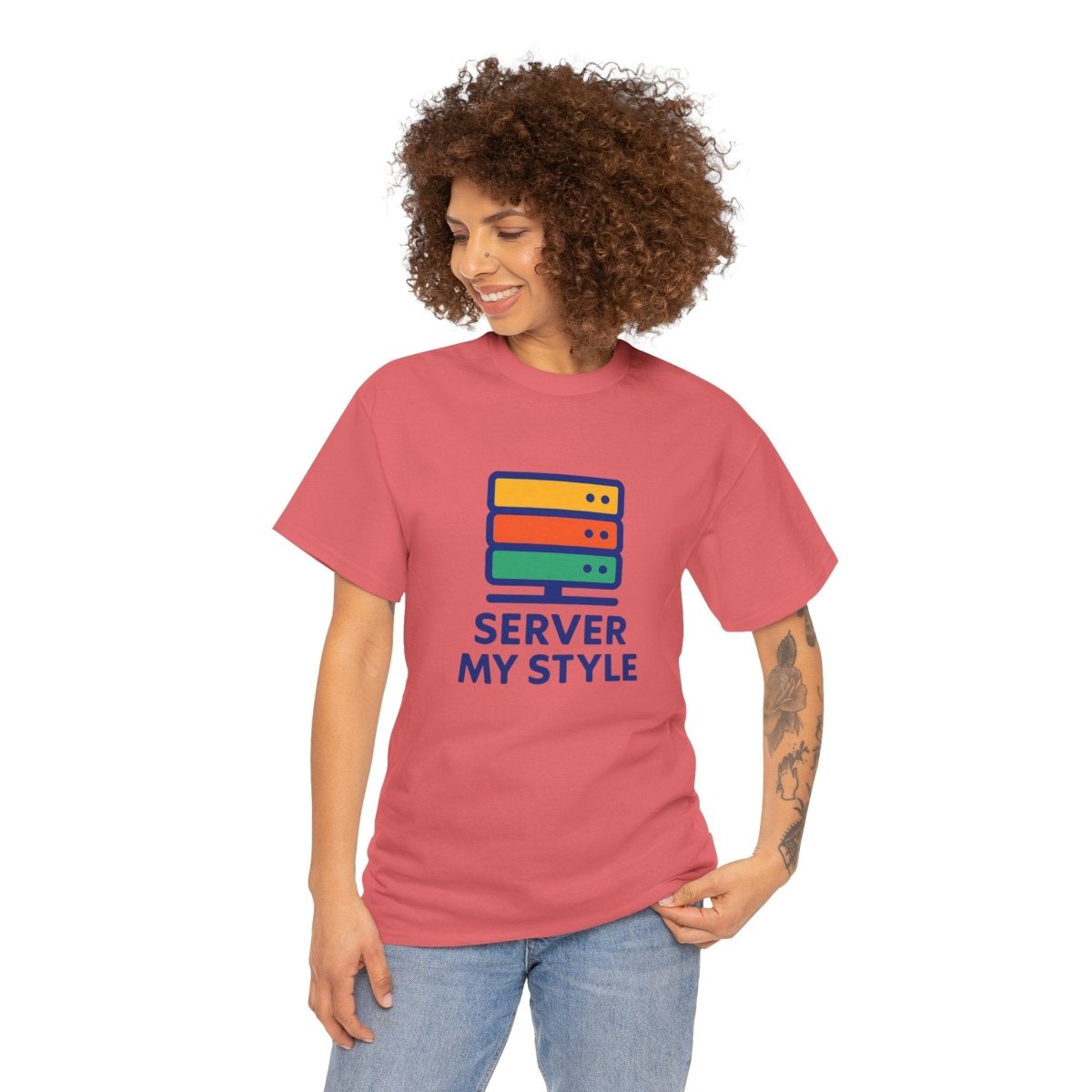 "Server My Style" Unisex Heavy Cotton Tee, Tech Humor Shirt, Geeky Gift, Casual Wear, Birthday Present, Everyday Comfort CW - 1 Royal Blue - AI Tee Hero