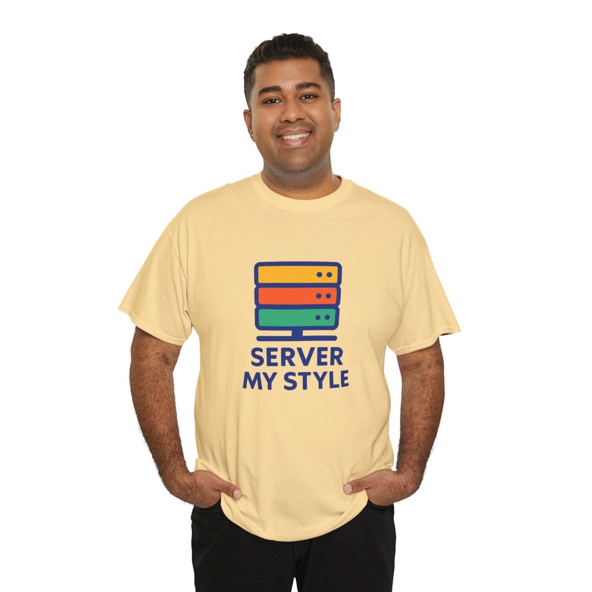 "Server My Style" Unisex Heavy Cotton Tee, Tech Humor Shirt, Geeky Gift, Casual Wear, Birthday Present, Everyday Comfort CW - 1 Royal Blue - AI Tee Hero