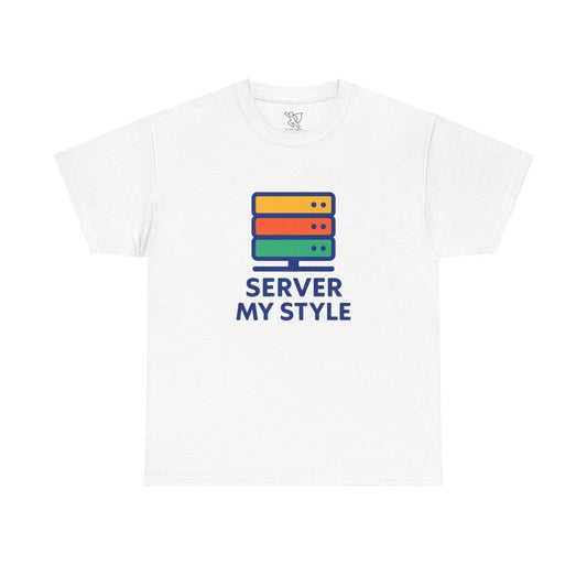 "Server My Style" Unisex Heavy Cotton Tee, Tech Humor Shirt, Geeky Gift, Casual Wear, Birthday Present, Everyday Comfort CW - 1 Royal Blue - AI Tee Hero