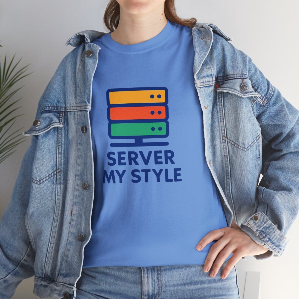 "Server My Style" Unisex Heavy Cotton Tee, Tech Humor Shirt, Geeky Gift, Casual Wear, Birthday Present, Everyday Comfort CW - 1 Royal Blue - AI Tee Hero