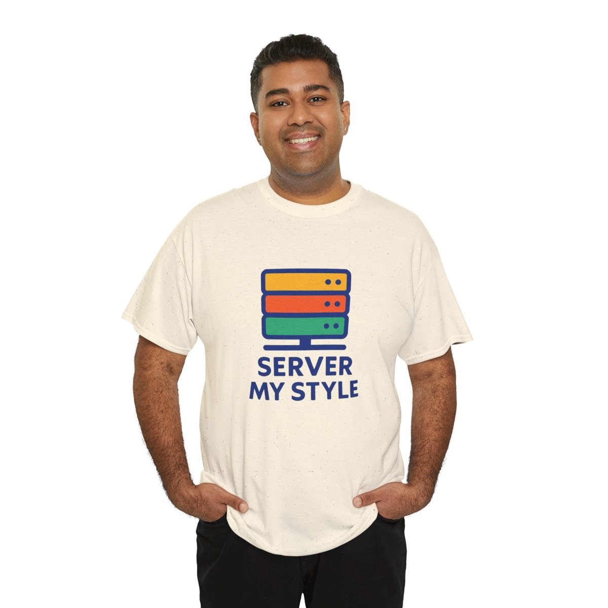 "Server My Style" Unisex Heavy Cotton Tee, Tech Humor Shirt, Geeky Gift, Casual Wear, Birthday Present, Everyday Comfort CW - 1 Royal Blue - AI Tee Hero